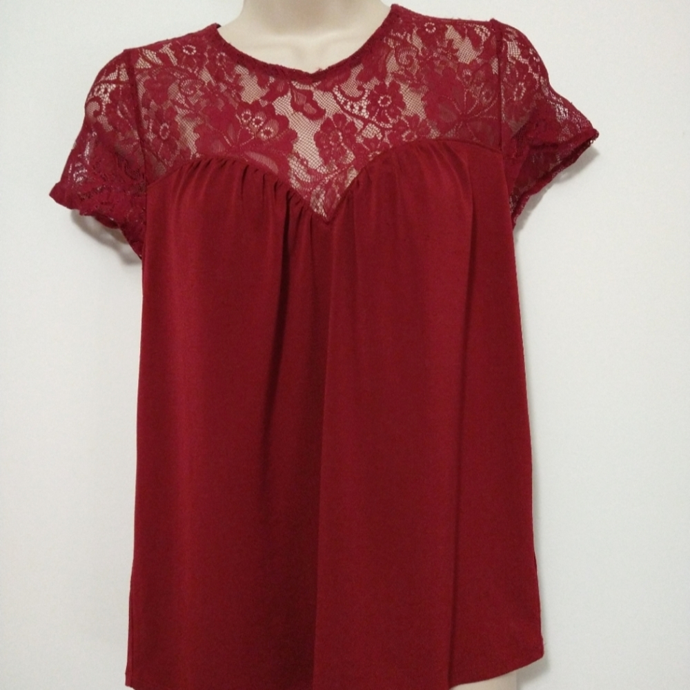Express Heart Shape Bust Lace Blouse XS